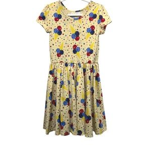 Dot Dot Smile Girls Ice Cream Cone Star Print Short Sleeve Dress Yellow Size 5/6